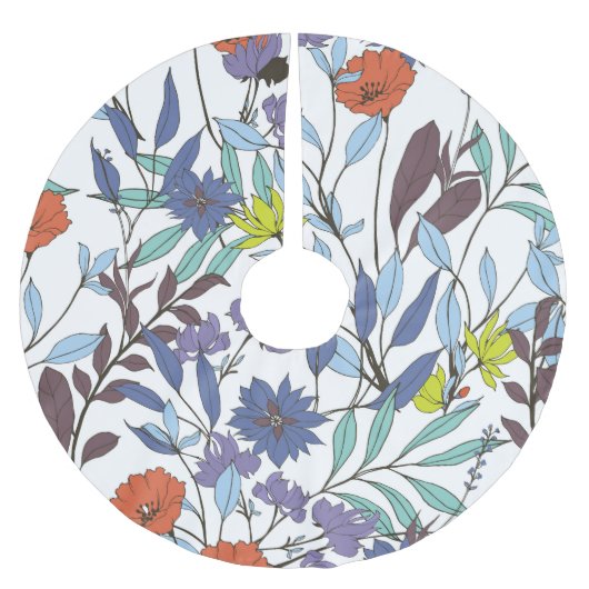 Blumenelegant, Abstrakter Vintager Hintergrund. Polyester Weihnachtsbaumdecke (Vorderseite)