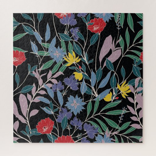 Blumenelegant: Abstrakter Vintager Hintergrund Puzzle (Vertikal)