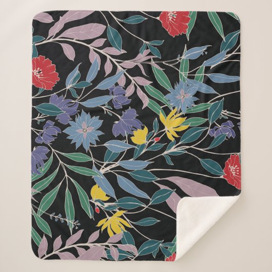 Blumenelegant: Abstrakter Vintager Hintergrund Sherpadecke (Vorderseite)