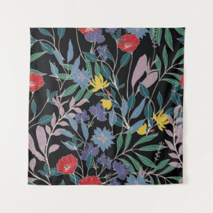 Blumenelegant: Abstrakter Vintager Hintergrund Wandteppich