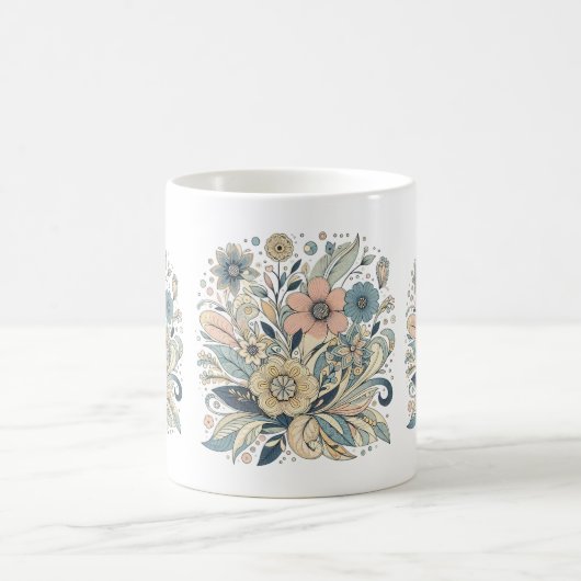 Blumenelegant in Pastel Tones Tasse (Mittel)