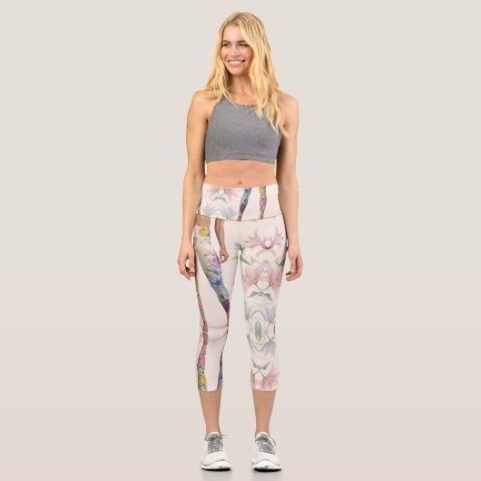 Blumenelegant-Leggings4 Capri Leggings (Vorderseite)