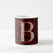 Blumenelegant Monogramm B rot mit einer Phrase Kaffeetasse (Mittel)