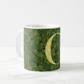 Blumenelegant Monogramm C grün mit einer Phrase Kaffeetasse (Vorderseite Links)
