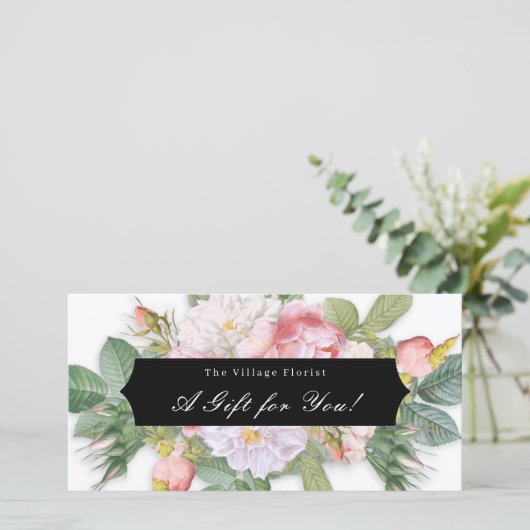 Blumenelegant Vintage Rose Geschenkgutschein (Stehend Vorderseite)
