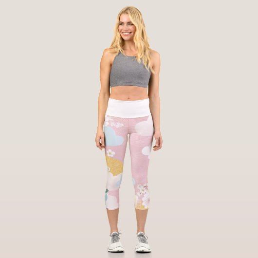 🇯 🇵 Blumenelegante aus Japan🌸 Capri Leggings (Vorderseite)