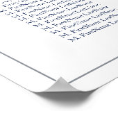 Blumenelegante Bouquet Hochzeitsdiagramm Poster (Ecke)