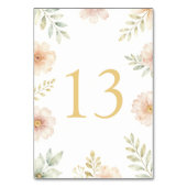 Blumenelegante Hochzeitstisch Nummer Tischnummer (Rückseite)