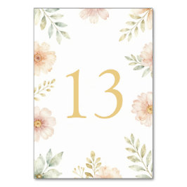 Blumenelegante Hochzeitstisch Nummer Tischnummer