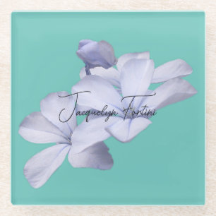 Blumenelegante Minimalistische Kalligraphie Lithog Glasuntersetzer