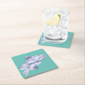 Blumenelegante Minimalistische Kalligraphie Lithog Rechteckiger Pappuntersetzer (Vor Ort)