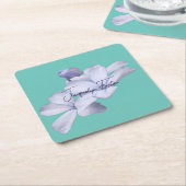 Blumenelegante Minimalistische Kalligraphie Lithog Rechteckiger Pappuntersetzer (angewinkelt)