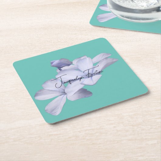 Blumenelegante Minimalistische Kalligraphie Lithog Rechteckiger Pappuntersetzer (angewinkelt)