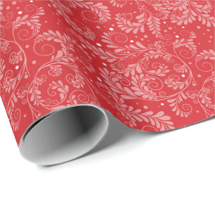 Blumenelegante Rot Wrapping Paper Geschenkpapier