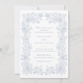 Blumenelegante Vintage Rahmen Hochzeitseinladung Einladung (Vorderseite)