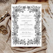 Blumenelegante Vintage Rahmen Hochzeitseinladung Einladung