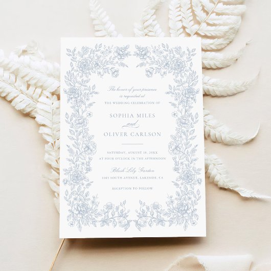 Blumenelegante Vintage Rahmen Hochzeitseinladung Einladung