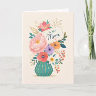 Blumenelegantes Muttertagsbouquet-Illustration Karte