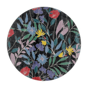 Blumeneleganz: Abstrakter Vintage-Hintergrund Schneidebrett