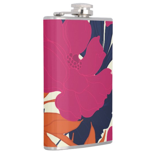 Blumeneleganz: abstraktes Muster Flachmann (Rechts)