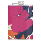 Blumeneleganz: abstraktes Muster Flachmann (Vorderseite)