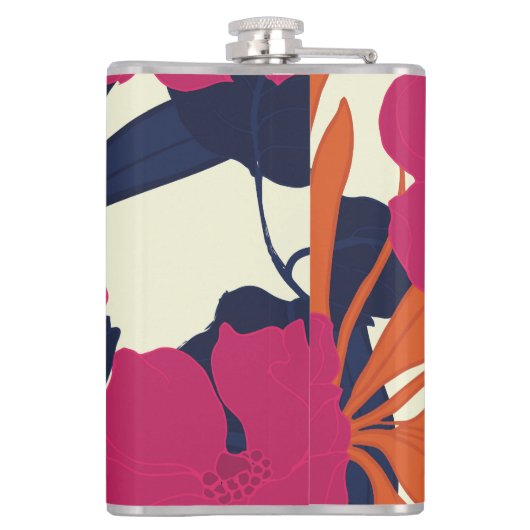 Blumeneleganz: abstraktes Muster Flachmann (Rückseite)