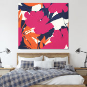 Blumeneleganz: abstraktes Muster Leinwanddruck (Insitu (Schlafzimmer))