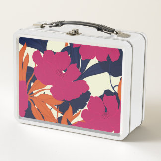 Blumeneleganz: abstraktes Muster Metall Brotdose