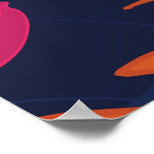 Blumeneleganz: abstraktes Muster Poster (Ecke)