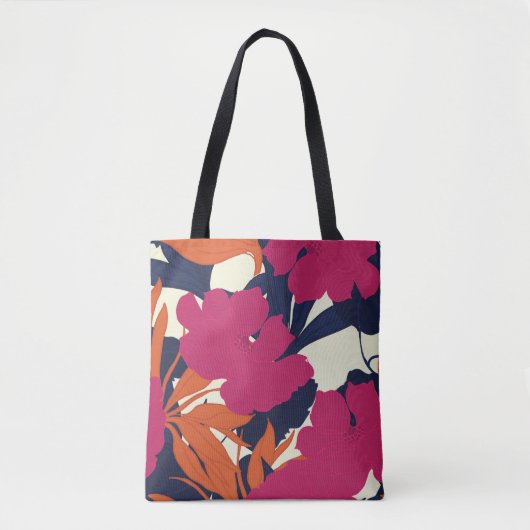 Blumeneleganz: abstraktes Muster Tasche (Vorderseite)