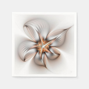 Blumeneleganz Moderne Abstrakte Fraktal Kunst Serviette