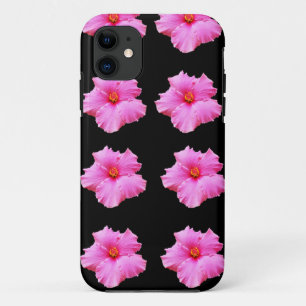 "Blumeneleganz: Rosa Hibiskusblüten auf Schwarz" Case-Mate iPhone Hülle