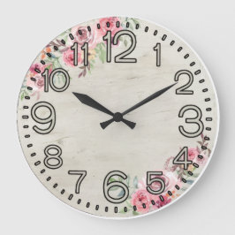 Blumeneleganz Runde Acryl-Wanduhr Große Wanduhr
