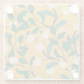 Blumeneleganz: Vintages Blattmuster. Glasuntersetzer (Rückseite)