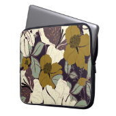 Blumeneleganz, Vintages Blattmuster. Laptopschutzhülle (Vorderseite Links)