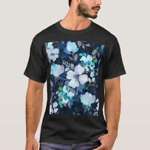 Blumeneleganz Wasserfarbenmuster T-Shirt