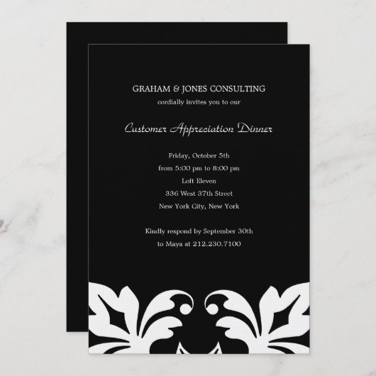 Blumenelemente - Einladung zu Corporate/Business P (Vorne/Hinten)