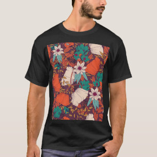 Blumenelemente: Handgezeichnet Nahtlos. T-Shirt