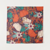 Blumenelemente: Handgezeichnet Nahtlos. Wandteppich (Vorderseite (Horizontal))