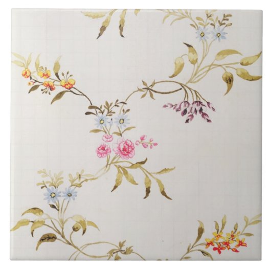 Blumenentwurf der Gartennelken und der Rosen für Fliese (Vorderseite)