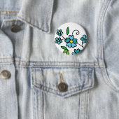 Blumenentwurf des blauen Blumenknopfes Button (Beispiel)