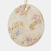 Blumenentwurf mit Pfingstrosen, Lilien und Rosen Keramikornament (Links)