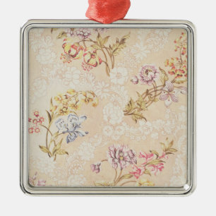 Blumenentwurf mit Pfingstrosen, Lilien und Rosen Ornament Aus Metall