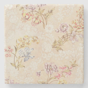 Blumenentwurf mit Pfingstrosen, Lilien und Rosen Steinuntersetzer