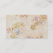 Blumenentwurf mit Pfingstrosen, Lilien und Rosen Visitenkarte (Rückseite)