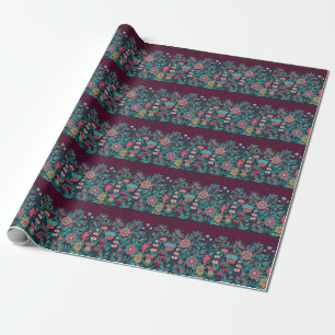 Blumenerbe: Vintage Eleganz von Hand gezeichnet Geschenkpapier