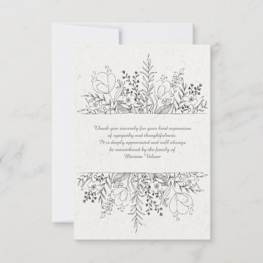 BlumenErinnerungs-Trauerfall danken Ihnen Karten (Vorderseite)