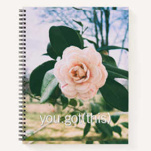 Blumenermutigungs-Notebook für Tech Femme Notizblock