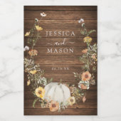 Blumenernte Pumpkin Gastgeschenk Hochzeit Weinkart Weinetikett (Einzelnes Label)