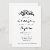 Blumenerwachsene Taufe Einladung (Vorne/Hinten)